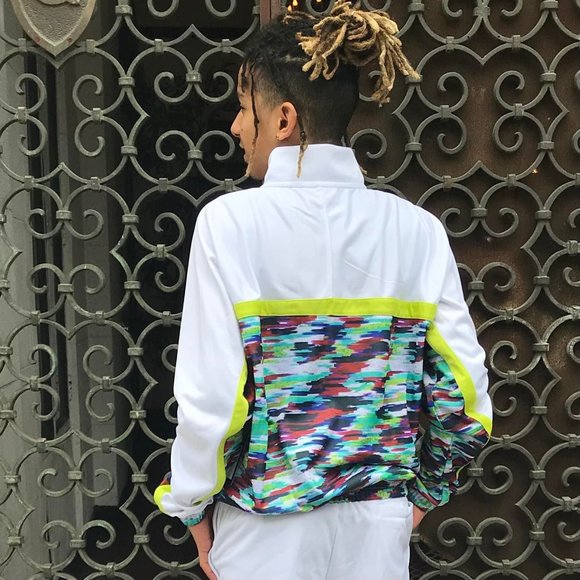 Men's Fila White Multicolor Abstract Draw Track Jacket - Picture 4 of 4